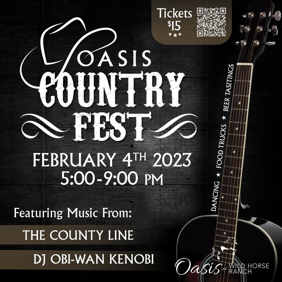 Country and Beer Fest 2023 at Oasis at Wild Horse Ranch, Tucson AZ — live country music, dancing, food trucks, beer tastings
